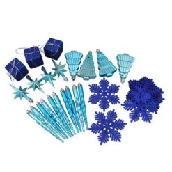 Northlight 125ct. Peacock Blue Shatterproof 4-Finish Christmas Ornaments 10 Northlight 125ct. Peacock Blue Shatterproof 4-Finish Christmas Ornaments -Michaels Store D253880S 2