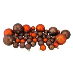 Northlight 125ct. Chocolate Brown & Burnt Orange Shatterproof 4-Finish Christmas Ornaments -Michaels Store D253885S 12