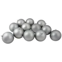 Northlight 12ct. 4" Pewter Gray Shatterproof Matte Christmas Ball Ornaments -Michaels Store D253886S 11