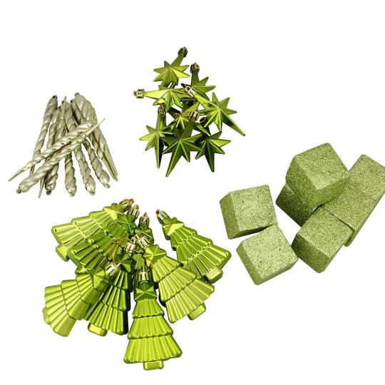 Northlight 125ct. Green Shatterproof 3-Finish Tropical Christmas Ornaments 10 Northlight 125ct. Green Shatterproof 3-Finish Tropical Christmas Ornaments - Image 10