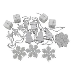 Northlight 125ct. Winter White & Silver Shatterproof 4-Finish Christmas Ornaments 13 Northlight 125ct. Winter White & Silver Shatterproof 4-Finish Christmas Ornaments -Michaels Store D253888S 13