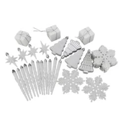 Northlight 125ct. Winter White & Silver Shatterproof 4-Finish Christmas Ornaments 14 Northlight 125ct. Winter White & Silver Shatterproof 4-Finish Christmas Ornaments -Michaels Store D253888S 14