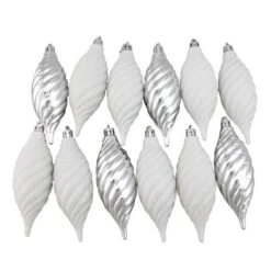 Northlight 125ct. Winter White & Silver Shatterproof 4-Finish Christmas Ornaments 15 Northlight 125ct. Winter White & Silver Shatterproof 4-Finish Christmas Ornaments -Michaels Store D253888S 15