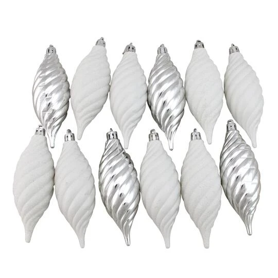 Northlight 125ct. Winter White & Silver Shatterproof 4-Finish Christmas Ornaments 8 Northlight 125ct. Winter White & Silver Shatterproof 4-Finish Christmas Ornaments - Image 8