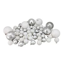 Northlight 125ct. Winter White & Silver Shatterproof 4-Finish Christmas Ornaments 10 Northlight 125ct. Winter White & Silver Shatterproof 4-Finish Christmas Ornaments -Michaels Store D253888S 2