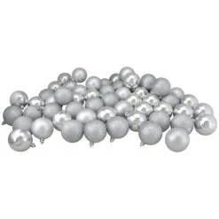 Northlight 96ct. 1.5" Silver Splendor Shatterproof 4-Finish Christmas Ball Ornaments 6 Northlight 96ct. 1.5" Silver Splendor Shatterproof 4-Finish Christmas Ball Ornaments -Michaels Store D253890S 11
