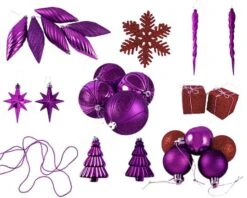 Northlight 125ct. Purple & Red Shatterproof 3-Finish Christmas Ornaments 5 Northlight 125ct. Purple & Red Shatterproof 3-Finish Christmas Ornaments -Michaels Store D253892S 2