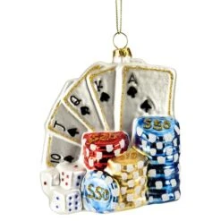 Northlight 4" Silver & Blue Poker Playing Cards With Dice & Chips Christmas Ornament -Michaels Store D253895S 11