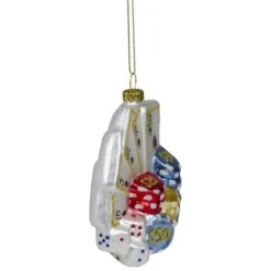 Northlight 4" Silver & Blue Poker Playing Cards With Dice & Chips Christmas Ornament -Michaels Store D253895S 12