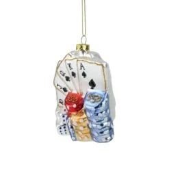 Northlight 4" Silver & Blue Poker Playing Cards With Dice & Chips Christmas Ornament -Michaels Store D253895S 13
