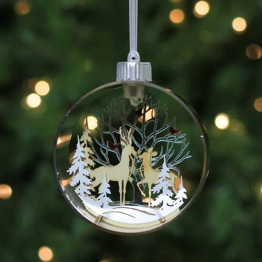 Northlight 5" Pre-Lit Silver Woodland Animals Christmas Ornament 7 Northlight 5" Pre-Lit Silver Woodland Animals Christmas Ornament - Image 7