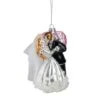 Northlight 5.25" Bride And Groom Kissing Glass Wedding Christmas Ornament