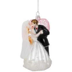 Northlight 5.25" Bride And Groom Kissing Glass Wedding Christmas Ornament -Michaels Store D253901S 11