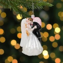 Northlight 5.25" Bride And Groom Kissing Glass Wedding Christmas Ornament -Michaels Store D253901S 12