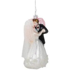Northlight 5.25" Bride And Groom Kissing Glass Wedding Christmas Ornament -Michaels Store D253901S 13