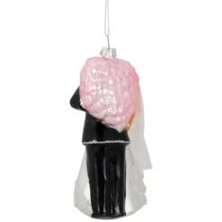 Northlight 5.25" Bride And Groom Kissing Glass Wedding Christmas Ornament -Michaels Store D253901S 15