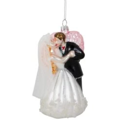 Northlight 5.25" Bride And Groom Kissing Glass Wedding Christmas Ornament -Michaels Store D253901S 16