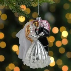 Northlight 5.25" Bride And Groom Kissing Glass Wedding Christmas Ornament -Michaels Store D253901S 2