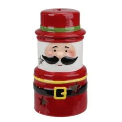 Northlight 5.5" Red Ceramic Santa Gnome Tealight Candle Holder