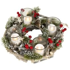 Northlight 10" Frosted Berries & Branches Votive Candle Holder 11 Northlight 10" Frosted Berries & Branches Votive Candle Holder -Michaels Store D253916S 11