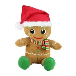 Northlight 11" Brown & Red Plush Sitting Gingerbread Christmas Figurine Set -Michaels Store D253924S 13