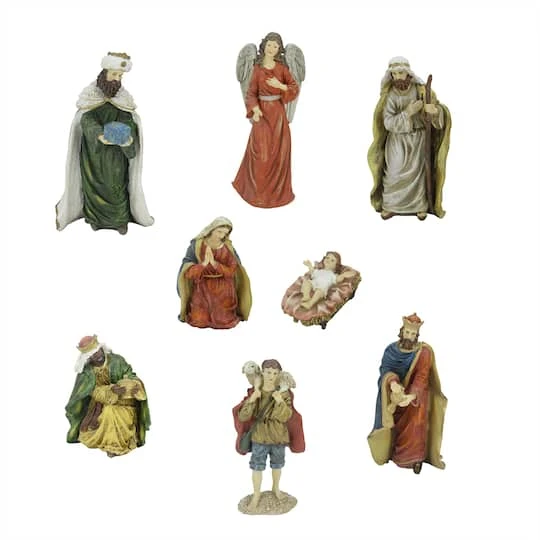Northlight Green & Red Jewel Tone Christmas Nativity Figurine Set 2 Northlight Green & Red Jewel Tone Christmas Nativity Figurine Set - Image 2