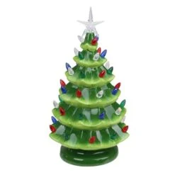 Northlight 12.5" LED Lighted Retro Tabletop Christmas Tree With Star Topper