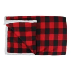 Northlight Black & Red Buffalo Plaid Christmas Throw Cover With Sherpa Backing -Michaels Store D253945S 11
