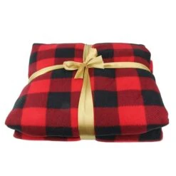 Northlight Black & Red Buffalo Plaid Christmas Throw Cover With Sherpa Backing -Michaels Store D253945S 13