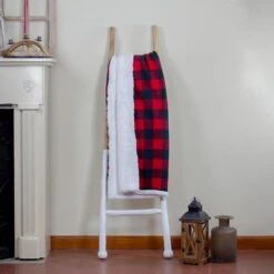 Northlight Black & Red Buffalo Plaid Christmas Throw Cover With Sherpa Backing -Michaels Store D253945S 2