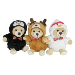 Northlight 8" Teddy Bear Stuffed Animal Figures In Christmas Costumes