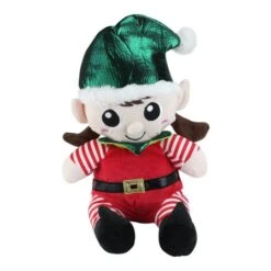 Northlight 13" Red Plush Sitting Boy & Girl Christmas Elf Figure Set 11 Northlight 13" Red Plush Sitting Boy & Girl Christmas Elf Figure Set -Michaels Store D253950S 13