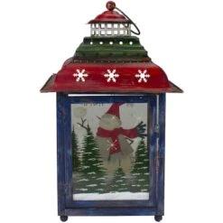 Northlight 15" Red, Green & Blue Snowman Christmas Lantern -Michaels Store D253987S 15