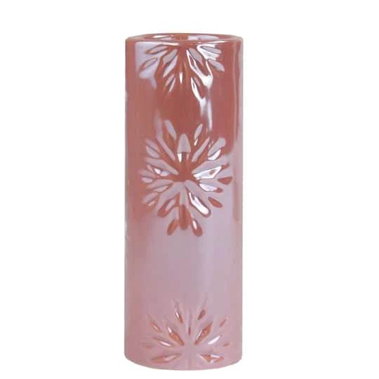 Northlight 6.5" Pearly Pink Snowflake Christmas Candle Holder 1 Northlight 6.5" Pearly Pink Snowflake Christmas Candle Holder