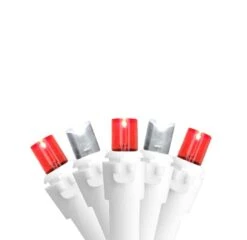 Northlight 100ct. LED Wide Angle Icicle Christmas Lights With White Wire Red/Pure White -Michaels Store D254012S 1