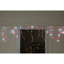 Northlight 100ct. LED Wide Angle Icicle Christmas Lights With White Wire Red/Pure White -Michaels Store D254012S 13