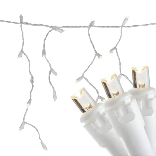 Northlight 100ct. LED Wide Angle Icicle Christmas Lights With White Wire Warm White 3 Northlight 100ct. LED Wide Angle Icicle Christmas Lights With White Wire Warm White - Image 3