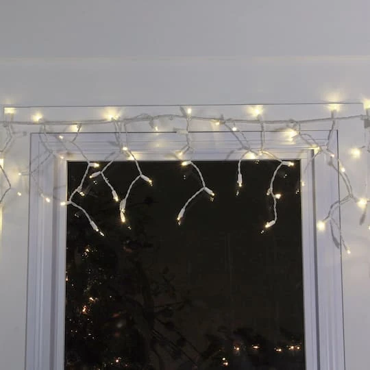 Northlight 100ct. LED Wide Angle Icicle Christmas Lights With White Wire Warm White 6 Northlight 100ct. LED Wide Angle Icicle Christmas Lights With White Wire Warm White - Image 6