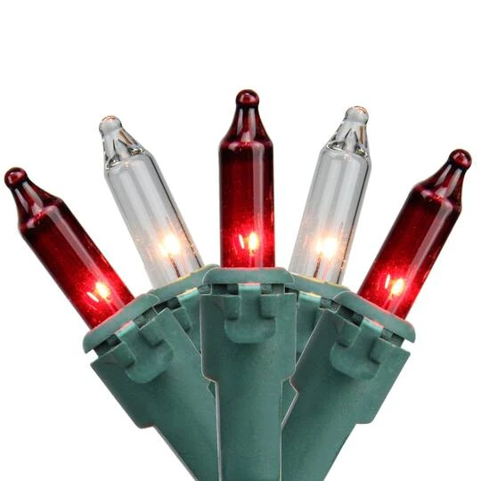 Northlight 50ct. Mini Christmas String Lights With Green Wire Red/Clear 3 Northlight 50ct. Mini Christmas String Lights With Green Wire Red/Clear - Image 3