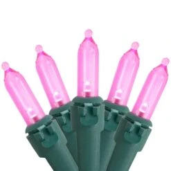 Northlight 100ct. LED Mini Christmas Lights With Green Wire Pink -Michaels Store D254044S 1 1