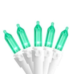 Northlight 100ct. LED Mini Christmas Lights With White Wire Green 9 Northlight 100ct. LED Mini Christmas Lights With White Wire Green -Michaels Store D254050S 1 1