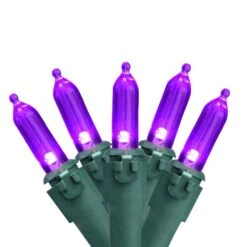 Northlight 50ct. LED Mini Christmas String Lights With Green Wire Purple -Michaels Store D254052S 1 1