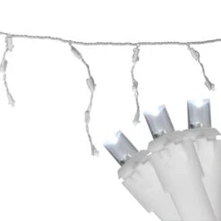 Northlight 100ct. LED Wide Angle Icicle Christmas Lights With White Wire Pure White -Michaels Store D254054S 12