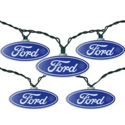 Northlight 10ct. Blue & White Ford Logo Novelty String Lights