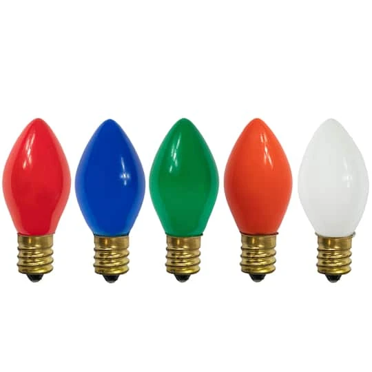 Northlight Multicolor Opaque C7 Incandescent Replacement Bulbs, 25ct. 3 Northlight Multicolor Opaque C7 Incandescent Replacement Bulbs, 25ct. - Image 3