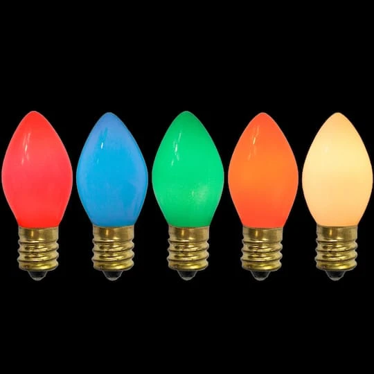 Northlight Multicolor Opaque C7 Incandescent Replacement Bulbs, 25ct. 4 Northlight Multicolor Opaque C7 Incandescent Replacement Bulbs, 25ct. - Image 4