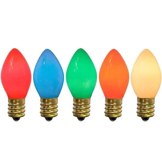 Northlight Multicolor Opaque C7 Incandescent Replacement Bulbs, 25ct. 5 Northlight Multicolor Opaque C7 Incandescent Replacement Bulbs, 25ct. - Image 5