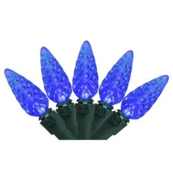 Northlight 70ct. LED Faceted C6 Christmas String Lights Blue