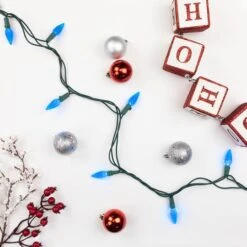 Northlight 70ct. LED Faceted C6 Christmas String Lights Blue -Michaels Store D254077S 13