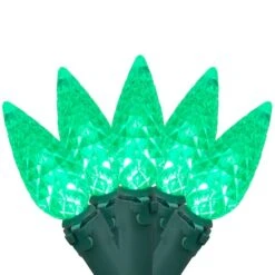 Northlight 70ct. LED Faceted C6 Christmas String Lights Green -Michaels Store D254079S 1 1